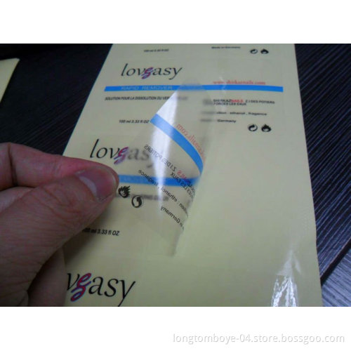 Custom Transparent PVC Self-Adhesive Label